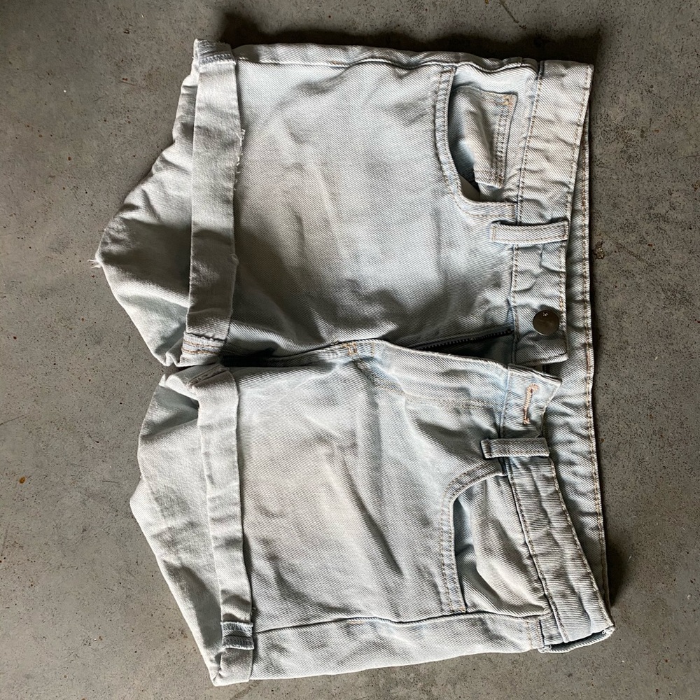 Light wash jean shorts
